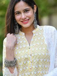 Gulabi Dori Yellow Chikankari Cotton Kurta with Pant and Dupatta