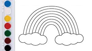 Rainbow cloud mandala to color. Cute Rainbow Coloring Pages How To Draw Rainbow And Clouds For Kids Youtube