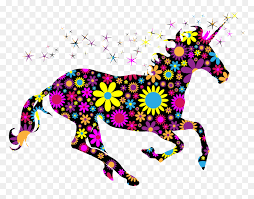 Cartoon unicorn with flowers on a pink background. Floral Magical Unicorn Silhouette Clip Arts Unicorn Rainbow Silhouette Hd Png Download Vhv