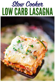 Delicious Crock Pot Low Carb Lasagna Made With Zucchini And Eggplant Instead Of Pasta Less Than 275 Calories Low Carb Lasagna Slow Cooker Vegetarian Recipes
