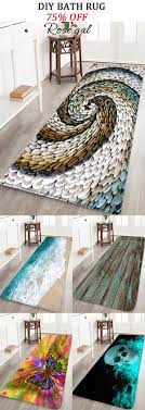 Another look to try is several small accent rugs, layered over each other to create a real boho aesthetic. Diy Bath Rugs Ideas Bathroom Mat Rosegal Homedecor Diy Bath Rug Floor Rugs Bath Rugs