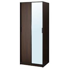 trysil wardrobe dark brown mirror glass 31 1 4x24 1 8x79 3 8 ikea in 2021 sliding wardrobe doors glass mirror trysil