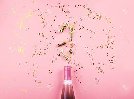 As a vegan, beverly doesn't use any dairy products in. Pink Champagne Bottle With Golden Streamers Flow As Bubbles On Stock Photo Picture And Royalty Free Image Image 138937202
