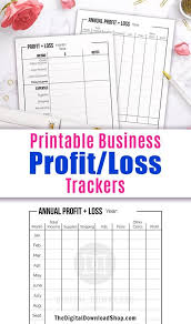 Profit And Loss Statement Printable Yearly Monthly Profit And Loss Statement Small Business Planner Business Organization Printables