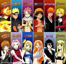 Tsuna Naruto Natsu Luffy Ichigo Edward Kyoko Sakura Lucy Nami Rukia Winry Anime Anime Crossover Otaku Anime