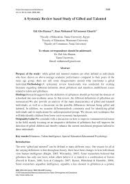 Most importantly, they often learn to read almost like they learned a language—without instruction. Pdf A Systemic Review Based Study Of Gifted And Talented