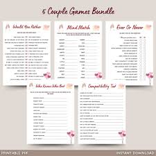 Couple Games Printable, Date Night Activity, Marriage Anniversary Part –  Scribbled LLC