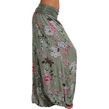 Plus Size Women Floral Baggy Yoga Loose Harem Pants