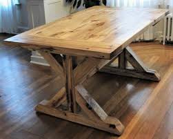 Rustic Solid Hickory Trestle Table Dining Table Rustic Dining Table Diy Dining Room Table