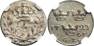Bronze weight hace 5 años. 1 Ore 1723 Sweden Silver Frederick I Of Sweden 1676 1751 Prices Values Km 382