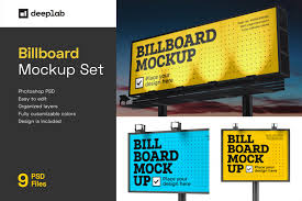 Download Billboard Mockup Set In Outdoor Advertising Mockups On Yellow Images Creative Store PSD Mockup Templates