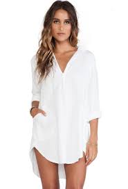 White Long Sleeve Loose Shirt Dress Shein Sheinside Short Mini Dress Short Shirt Dress Loose Shirt Dress Find the perfect shirt today! white long sleeve loose shirt dress