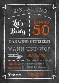 Trendy Einladungskarte Zum 50 Geburtstag In Modernem Schultafel Design Mit Farbigen Akzenten Einladung Karte Geburtstag Geburtstageinladung Einladungen