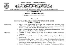 Panitia ujian sekolah panitia ujian sekolah tp. Contoh Surat Keputusan Ujian Sekolah Contoh Surat