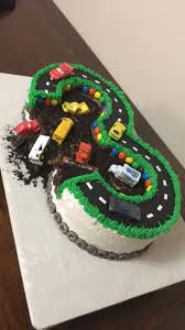 Birthday Cake For 3 Year Old Boy Cars 3 Birthday Cake For 3 Year Old With Race Track And Fun Mud Pit Cake Creations By Leah Boy Birthday Cake Disney Cars Birthday 3rd Birthday Cakes