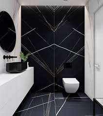 While you could paint a wall, the bathroom is a natural place to create an accent wall out of tile. Modern Apartment In Kyiv Dezign Ark Beta Washroom Design Modern Washroom Design White Bathroom Designs