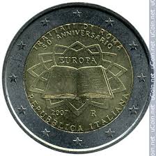 Serie italia 9 valori con 5€ argento 2020. 2 Euro 2007 Trattato Di Roma Italia