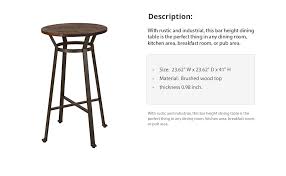 Rustic round bar height table. Amazon Com Glitzhome Rustic Steel Bar Table Round Wood Top Dining Room Pub Table Furnitur Kitchen Dining