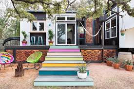 Gorgeous Tiny Home On Wheels Blends Midcentury And Boho Style In Austin