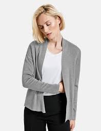 Perfect for all four seasons. Open Rib Knit Jacket In Grey Gerry Weber