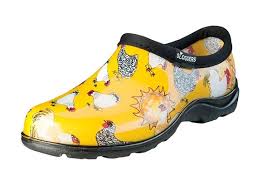 Sloggers Made In The Usa Rain Garden Shoe For Women In Daffodil Yellow Chicken Print Boots Waterproof Shoes Garden Boots