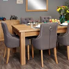 Mobel Oak Extending Table And 6 Grey Chairs With Arms In 2020 Solid Oak Dining Table Oak Extending Dining Table Dinning Room Chairs