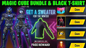 Do you support a charity? Free Fire Black T Shirt Magic Cube Upcoming Bundle Rasmic Raaz Youtube