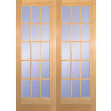 Builder S Choice 60 In Wood Clear Pine 15 Lite Prehung French Double Door Hdcp151550 At The Prehung Interior French Doors French Doors Prehung Interior Doors
