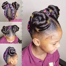 Hairstyles for kids girls who have long hair, there are lots of ways to style the hair including lots of combinations of the part and brushing of the tresses. 10 Holiday Hairstyles For Natural Hair Kids Your Kids Will Love Coils And Glory