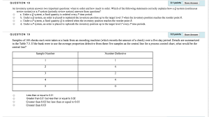 Solved An Inventory System Answers Two Important Question