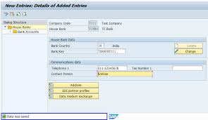 Enter the new bank key. Sap Fi House Bank