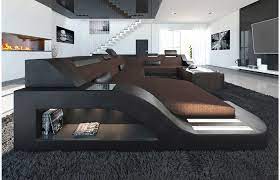 Designer Stoff Wohnlandschaft Palermo Xl Led Wohnzimmermobel Innenarchitektur Sofa Design