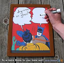 Batman Slap Meme Dry Erase Or Wipe Board Art Batman Meme Etsy Geek Decor Internet Art Batman Slap Meme