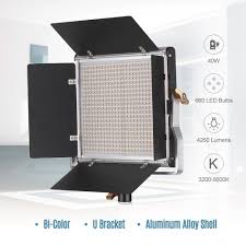 Andoer Professional Led Video Light Dimmable 660 Led Bulbs Bi Color Light Panel 3200 5600k Cri 85 With U Bracket Barndoor Lighting Kit For Studio Photography Video Shooting Andoer Com