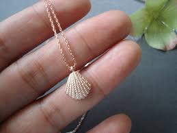 Rose Gold Tiny Sea Shell Necklace Dainty Handmade Necklace Everyday Simple Birthday Wedding Handmade Gold Jewellery Bridesmaid Jewelry Pretty Jewellery