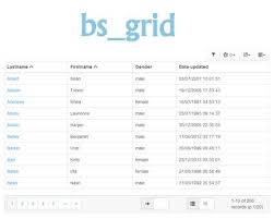 Bs Grid Jquery Datagrid Plugin For Bootstrap Jquery Bootstrap Datagrid Datatable Table Paging Sorting Jquery Plugins Web Development Design