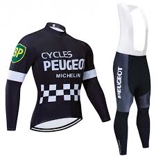 Economisez avec notre option de livraison gratuite. Ensemble Cuissard Velo Et Maillot Cyclisme Hiver Pro Vintage Peugeot Michelin Tenuevelo Com