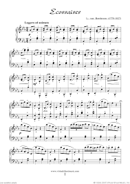Beethoven Ecossaises Sheet Music For Piano Solo Piano Sheet Music Sheet Music Piano Sheet Music Free