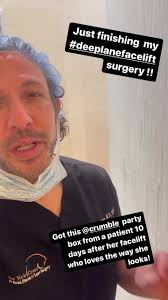 Just finishing my #deepplanefacelift surgery!! Got this #crumble party box  from a patient 10 days after her facelift who loves the way she looks!  #lovemyjob #happy #facelift #patient #happypatient ...