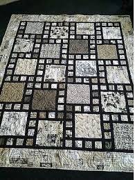 Black And White Quilt Patterns Black And White Quilt With Squares And Focus Fabric Quilts Modern Quilt Patterns Black And White Quilts