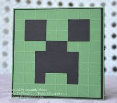 This was my first attempt at a tiered cake. Did You Stamp Today Beware Of The Creeper Minecraft Birthday Card