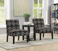 Transitional Style 3 Piece Set With One Side Table And Two Chairs Black By Casagear Home Living Room Sets Furniture Furniture Table And Chair Sets