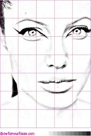 Draw Angelina Jolie Drawing Grid1 Draw Famous Faces Face Drawing Portrait Drawing Eye Drawing