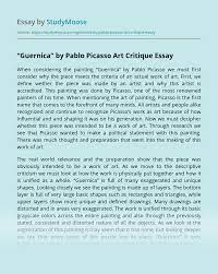 Example of essay on art critiques. Guernica By Pablo Picasso Art Critique Free Essay Example