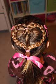 Girls Valentine Hair Style My Mom Used To Do My Hair Like This When I Was Little For Valentines Day Valentine Hair Kids Hairstyles Hair Styles