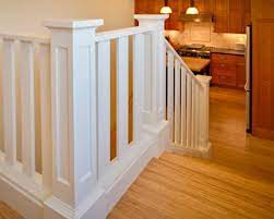 Alternatively, the newel post can be mounted to the cement floor using a metal. Seattle Craftsman Home Rebuild Ventana Construction Washington Craftsman Staircase Staircase Design Wood Stairs