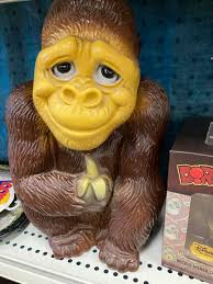 Ceramic hanging monkey with banana planter from the 70's