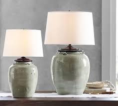 Light Pair Of Led Touch Table Lamp Gold Ceramic Base Tapered Navy Blue Shades Included Home Furniture Diy Zabbaan Com