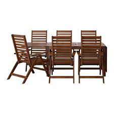 Applaro Table 6 Reclining Chairs Outdoor Brown Stained Ikea Outdoor Dining Furniture Wooden Outdoor Furniture Outdoor Dining Set