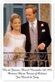 Princess Maris Teresa Of Orleans Braganza Wed Jan Hessel De Jong On 4 November 1995 Royal Brides Royal Weddings Bride Photo